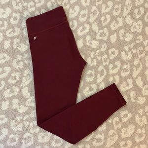 Fabletics Powerhold Burgundy Leggings